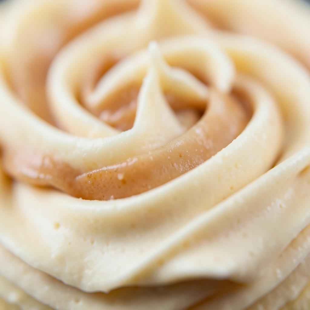 Close-up of buttercream piping detail
